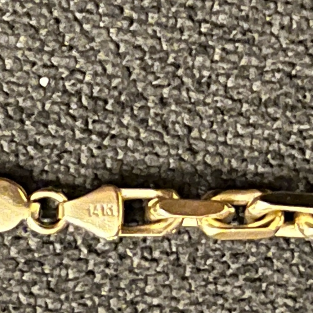 Men’s 14k 22” Necklace & Matching 8” bracelet set - Picture 6 of 11
